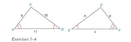 Chapter 3.1, Problem 1E, In Exercises 1 to 4, consider the congruent triangles shown. For the triangles shown, we can express 