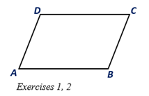 Chapter 4.1, Problem 1E, ABCD is a parallelogram. a Using a ruler, compare the lengths of sides AB- and DC-. b Using a 