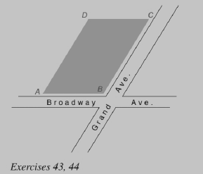 Chapter 4.1, Problem 41E, Two streets meet to form an obtuse angle at point B. On that corner, the newly poured foundation for 