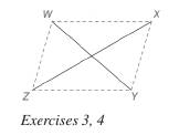 Chapter 4.2, Problem 3E, In the drawing, suppose that WY and XZ bisect each other. What type of quadrilateral is WXYZ? 