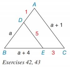 Chapter 5.1, Problem 43E, In the figure, assume that a  0. Prove that BDDEBEAC. 