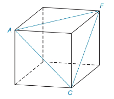 Chapter 5.4, Problem 39E, A, C and F are three of the vertices of the cube shown in the accompanying figure. Given that each 