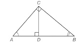 Chapter 5.CT, Problem 6CT, In right triangle ABC,CD- is the altitude from C to hypotenuse AB-. Name three triangles that are 