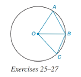 Chapter 6.4, Problem 25E, In circle O, points A, B, and C are on the circle such that mAB=60 and mBC=40. a How are mAOB and 