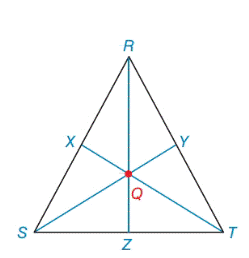 Chapter 7.2, Problem 28E, Given: Isosceles RST RS=RT=10andST=16. Medians RZ, TX and SY meet at centroid Q. Find: RQandQT 