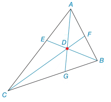 Chapter 7.2, Problem 39E, In ABC, the bisectors of the angle are concurrent at point D. If mCAB=64 and mABC=82, find mEDC. 