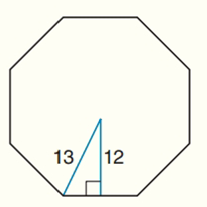Chapter 7.CT, Problem 14CT, For a regular octagon, the length of the apothem is approximately 12 cm and the length of the radius 