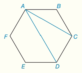 Chapter 7.CT, Problem 15CT, For a regular hexagon ABCDEF, the length of side AB is 4 in. Find the exact length of adiagonal AC. 