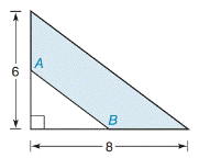 Chapter 8.1, Problem 22E, In Exercises 19 to 22, find the area of the shaded region. A and B are midpoints. 