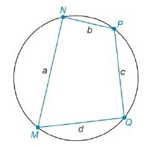 Chapter 8.2, Problem 56E, For the cyclic quadrilateral MNPQ, the sides have lengths a, b, c, and d. If a2+b2=c2+d2, explain 