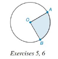 Chapter 8.5, Problem 5E, In the circle, the radius length is 10 in. and the length of AB is 14 in. What is the perimeter of 
