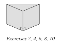 Chapter 9.1, Problem 4E, Consider the triangular prism shown in Exercise 2. a How many vertices does it have? b How many 