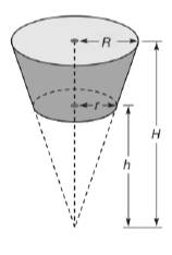 Chapter 9.3, Problem 43E, A frustum of a cone is the portion of the cone bounded between the circular base and a plane 