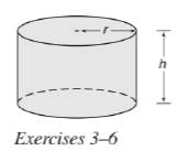 Chapter 9.3, Problem 6E, Suppose that r=12 cm and h=15 cm in the right circular cylinder. Find the exact and approximate a 