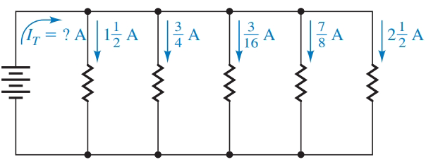 Chapter 1.7, Problem 68E, Find the total current in each parallel circuit: 
