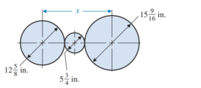 Chapter 1.8, Problem 50E, Find length x, the distance between centers, in Illustration 2. ILLUSTRATION 2 