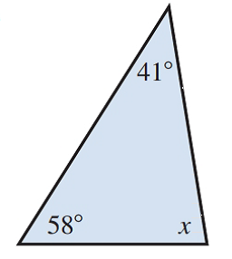 Chapter 12.3, Problem 45E, Find the measure of the missing angle in each triangle (do not use a protractor): 