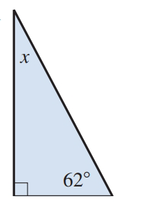 Chapter 12.3, Problem 46E, Find the measure of the missing angle in each triangle (do not use a protractor): 