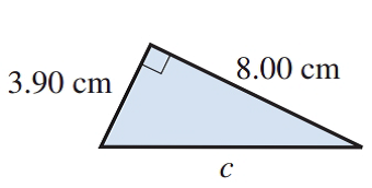 Chapter 12.3, Problem 6E, Use the rules for working with measurements. Find the length of the hypotenuse in each triangle: 