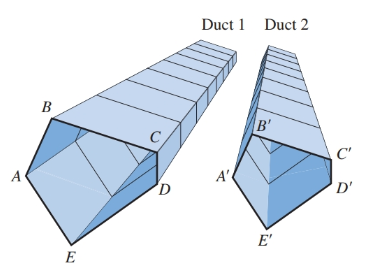 Chapter 12.4, Problem 18E, A polygon cross-sectional duct is to be exposed and painted. It is to be attached to a smaller duct 