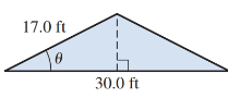 Chapter 13.5, Problem 11E, Enrico has to draft a triangular roof to a house. (See Illustration 7.) The roof is 30.0 ft wide. If 