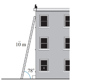 Chapter 13.5, Problem 4E, The recommended safety angle of a ladder against a building is 78. A 10 -m ladder will be used. How 