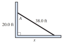 Chapter 13.5, Problem 5E, A piece of conduit 38.0 ft long is placed across the corner of a room, as shown in Illustration 3. 