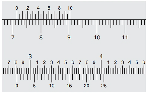 Chapter 4.3A, Problem 9E, Read the measurement in millimeters shown on each vernier caliper: 