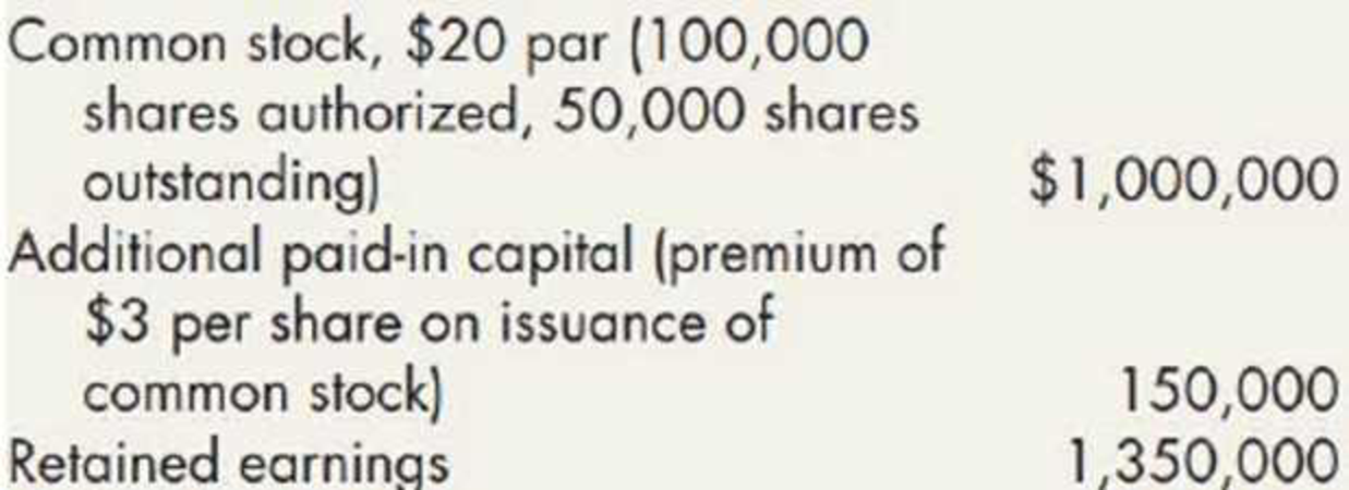 Chapter 16, Problem 4MC, Effective May 1, the shareholders of Baltimore Corporation approved a 2-for-1 split of the companys , example  1