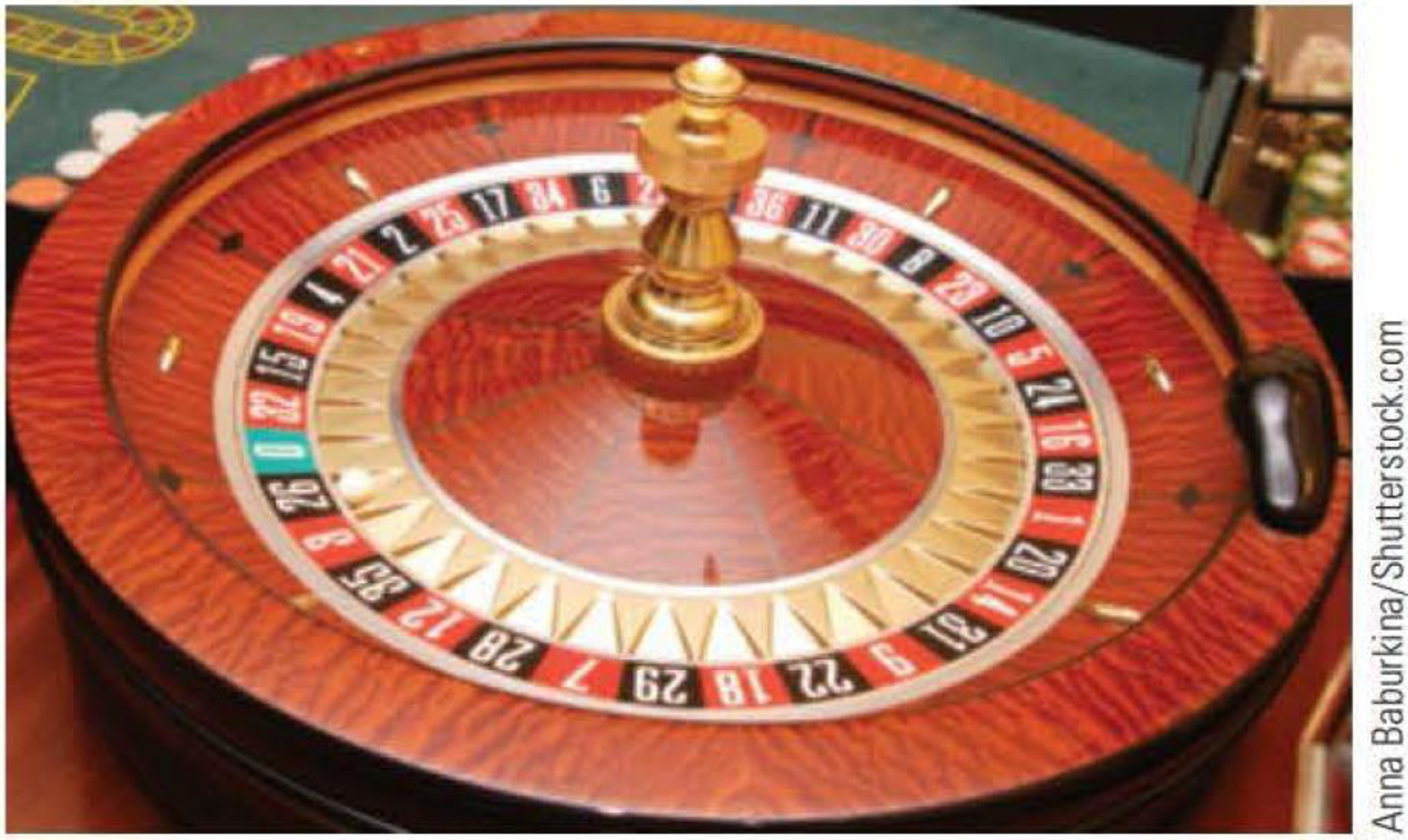 Chapter 6.3, Problem 24E, Roulette is a game of chance that involves spinning a wheel that is divided into 38 equal segments, 