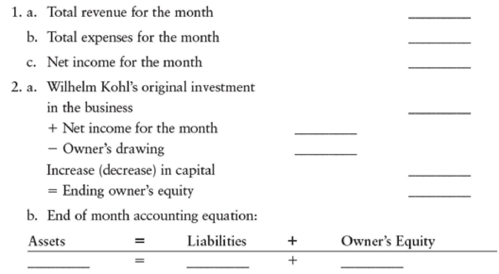 Chapter 3, Problem 14SPA, NET INCOME AND CHANGE IN OWNERS EQUITY Refer to the trial balance of Kohls Home Repair in Problem 