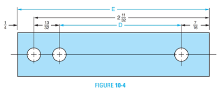 Chapter 10, Problem 4A, Use Figure 10-4 to answer Exercises 4 and 5. All dimensions are in inches. 4. Find the length of D 