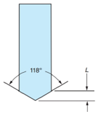 Chapter 12, Problem 13A, The length, L, of the point on any standard 118° included angle drill, as shown in Figure 12-5, can 