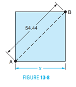 Chapter 13, Problem 19A, The length of a side of a square equals the distance from point A to point B divided by 1.4142. 
