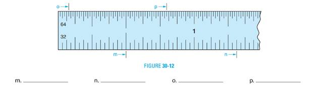 Chapter 30, Problem 9A, Read measurements on the enlarged fractional rule shown in Figure 30-12. 