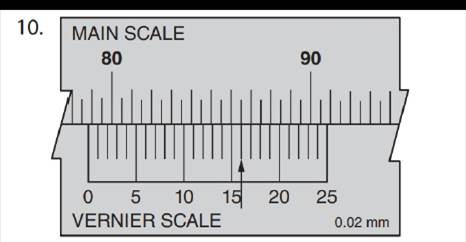 Chapter 32, Problem 10A, Read the metric vernier caliper measurements for the following settings. 