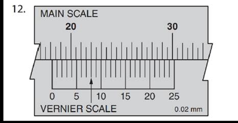 Chapter 30, Problem 12A, Read the metric vernier caliper measurements for the following settings. 