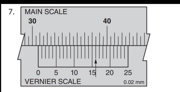 Chapter 30, Problem 7A, Read the metric vernier caliper measurements for the following settings. 
