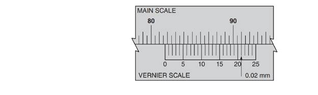 Chapter 31, Problem 1A, Read the metric vernier caliper measurement for this setting. 