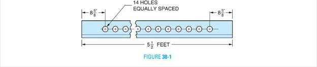 Chapter 38, Problem 2AR, Holes are to be drilled in the length of angle iron as shown in Figure 38-1. What is thedistance 