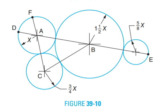 Chapter 39, Problem 15A, Find the distance between the indicated points of Figure 39-10. a. Point A to point B b. Point F to 