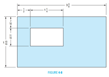 Chapter 4, Problem 13A, A hole is cut in a rectangular metal plate as shown in Figure 4-8. To find the area of a rectangle, 