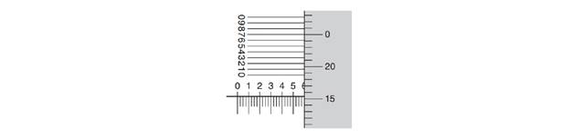 Chapter 48, Problem 6A, Read the setting on the following 0.001-inch micrometer scale. The vernier, thimble, and barrel 