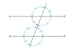 Chapter 52, Problem 14A, Given: ABCD. Determine the values of 2 through 8 for these given values of 1. a. 1 = 68 2 =6 = 3 =7 