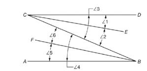 Chapter 52, Problem 8A, Name each of the following angles in two additional ways. a. 1 b. CBF c. 3 d. ECB e. 5 f. BCD 