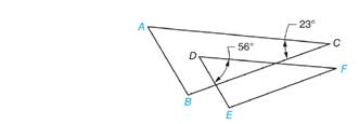 Chapter 52, Problem 10A, Solve the following exercises: In ABC and DEF,ABDE,ACDF,BCEF. a. Find A. b. Find F. c. Find B. d. 
