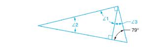 Chapter 54, Problem 13A, Solve the following exercises: Refer to the figure to find these angles. a. 1 b. 2 c. 3 
