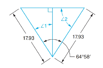 Chapter 52, Problem 18A, All dimensions are in inches. a. Find  1. b. Find  2. 