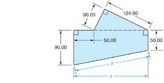 Chapter 54, Problem 27A, Solve the following exercises: A template is shown. All dimensions are in millimeters. Determine 