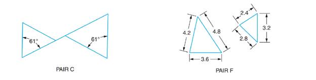 Chapter 52, Problem 7A, Determine which of the following pairs of triangles (A through F) are similar. All linear dimensions , example  2